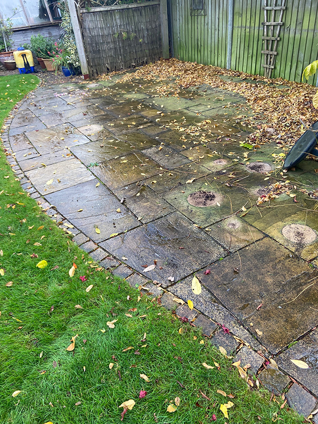 Power wash job on Malvern Patio - Before